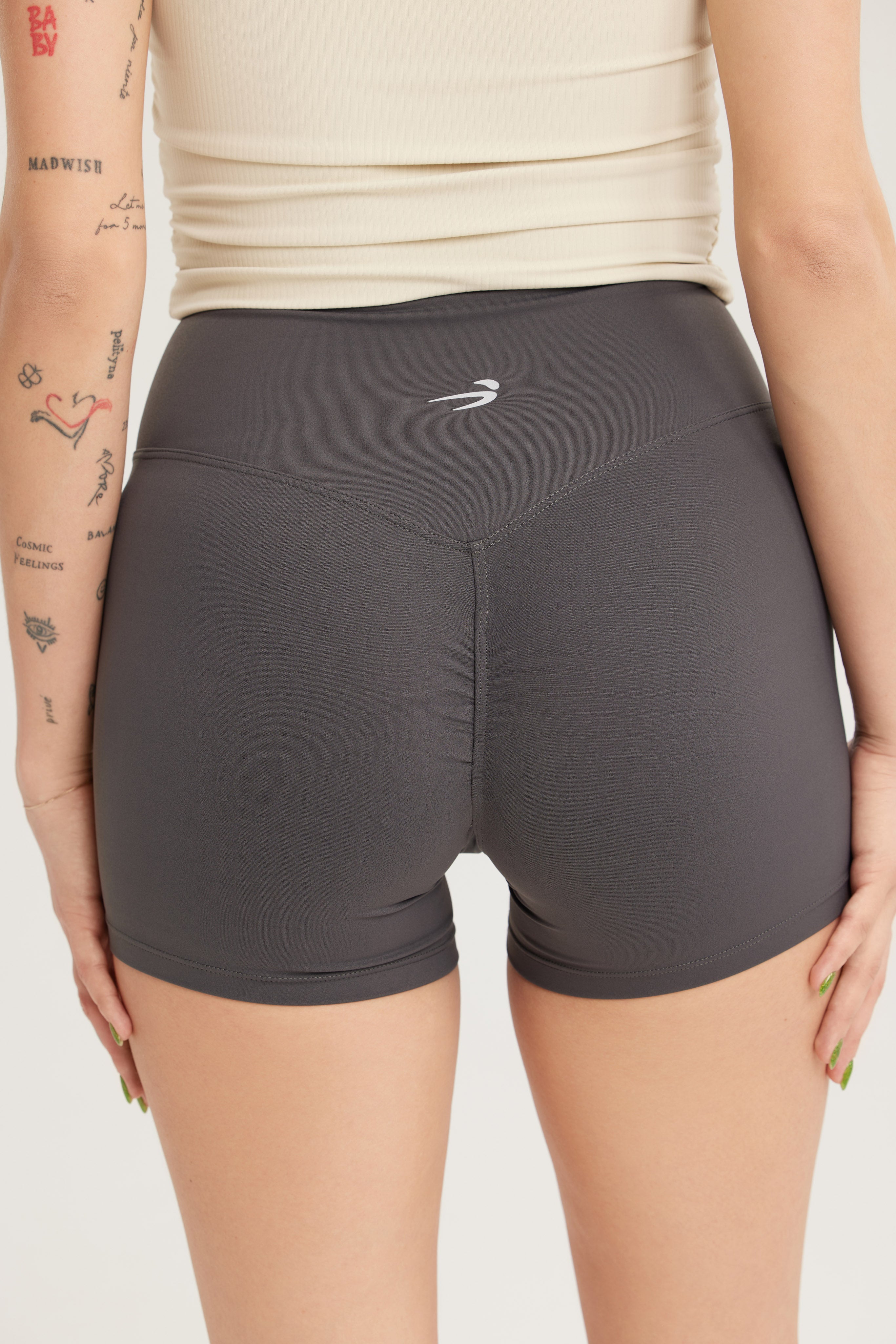 EKJ Charcoal Grey Seamless High-Waist Butt Lifting Shorts My Store