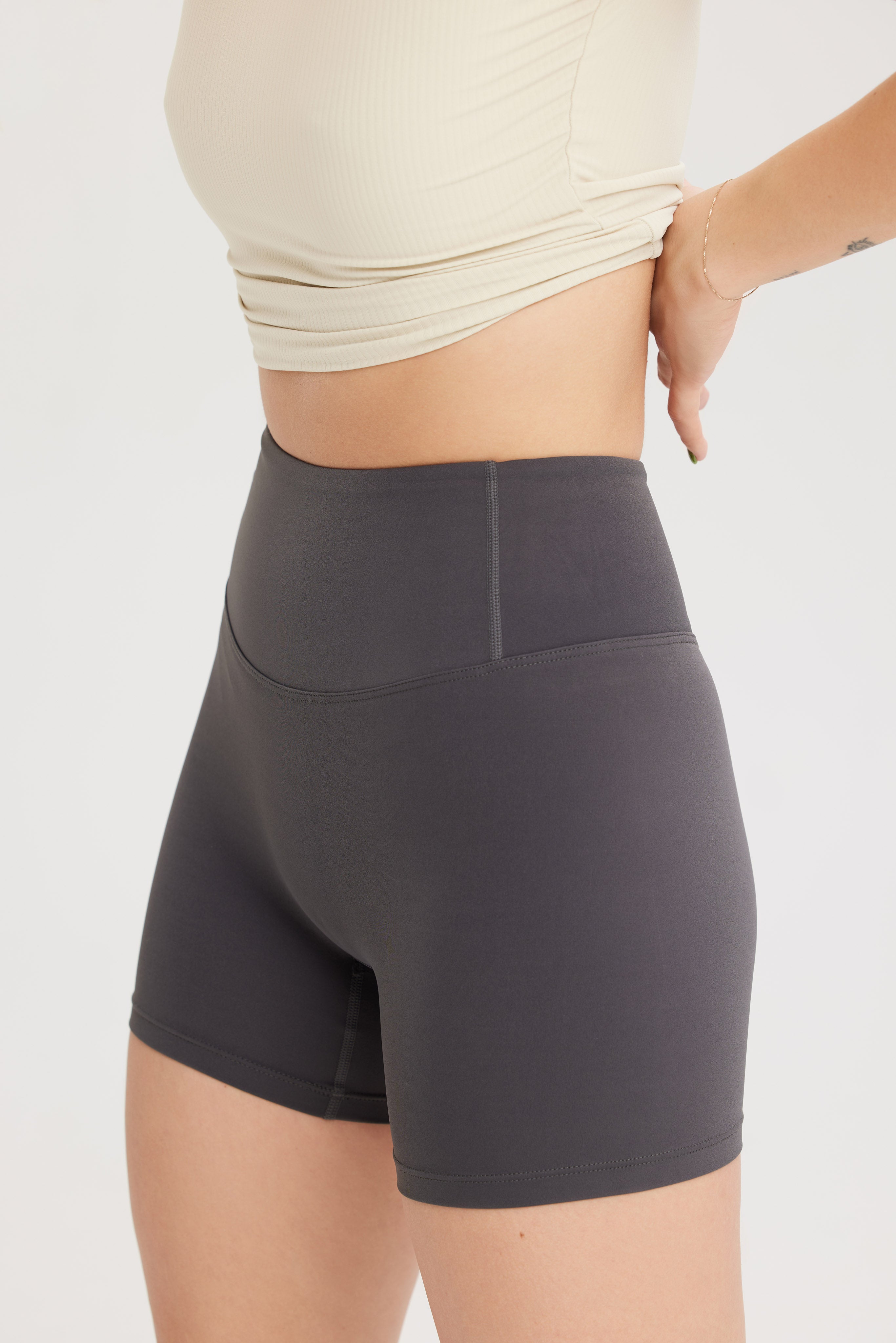 EKJ Charcoal Grey Seamless High-Waist Butt Lifting Shorts My Store
