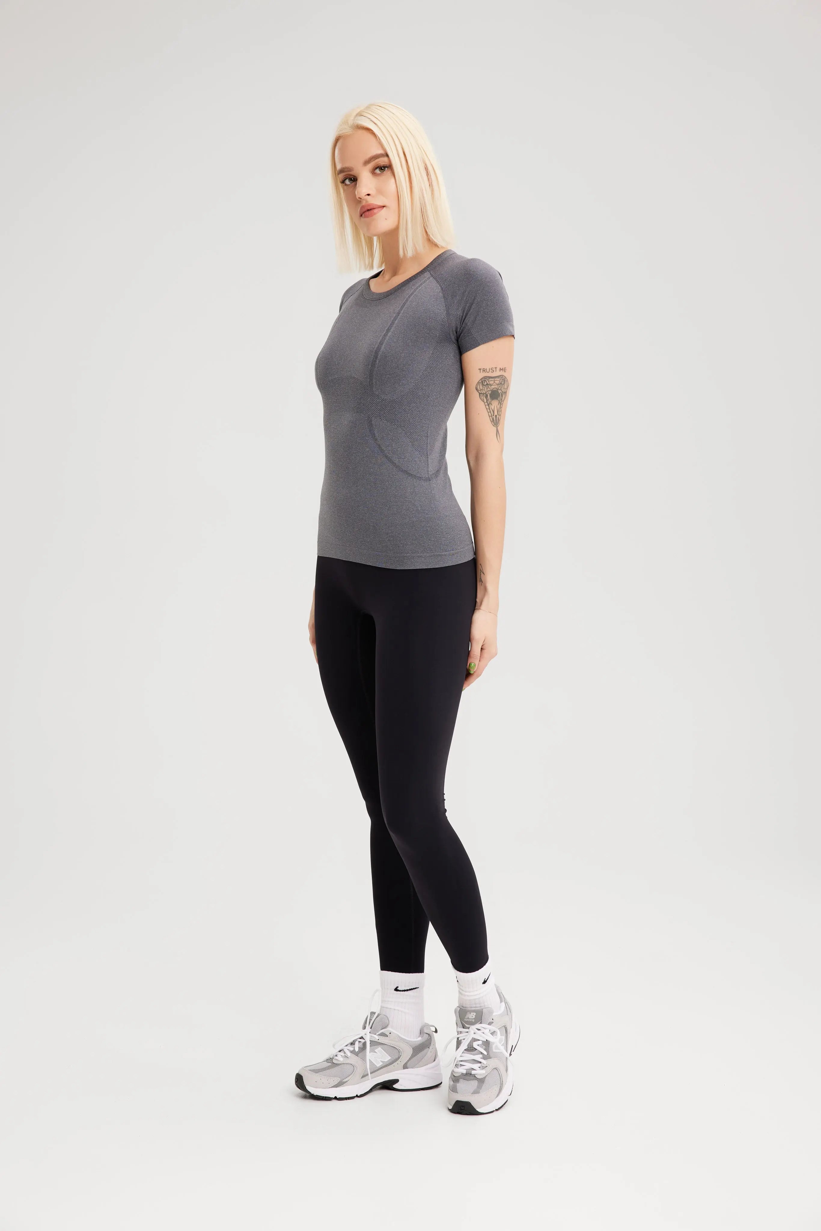 EKJ Women's Active Stretch T-Shirt - Heather Grey My Store